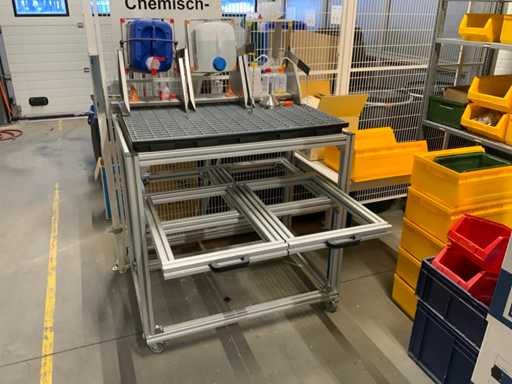 Denios Stainless Steel / Aluminum filling system including 3 tiltable filling units