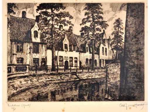 Antoon Jules Van Hoecke - Tichelrei (Ghent) - etching