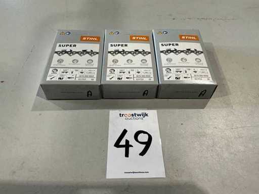 3x Stihl 3616 000 0050 Chaîne pour tronçonneuse