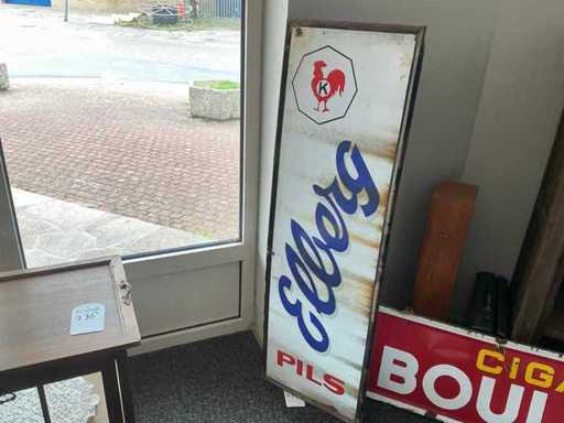 Panneau émaillé vintage Elberg Pils