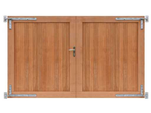Porte d’entrée double en bois dur 300x180 cm