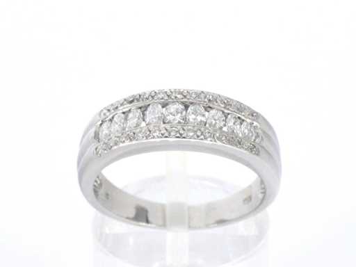 Bague à rangs 1,00 carat marquise diamants naturels taille brillante