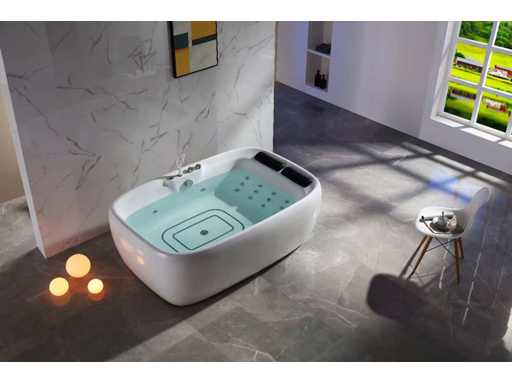 Baignoire de massage autonome à Mawialux pour deux personnes avec bluetooth - Gloss White