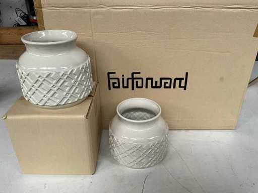 Fair Trade keramiek vaas Gris +/- Ø19 x 17 cm hoog (84x)