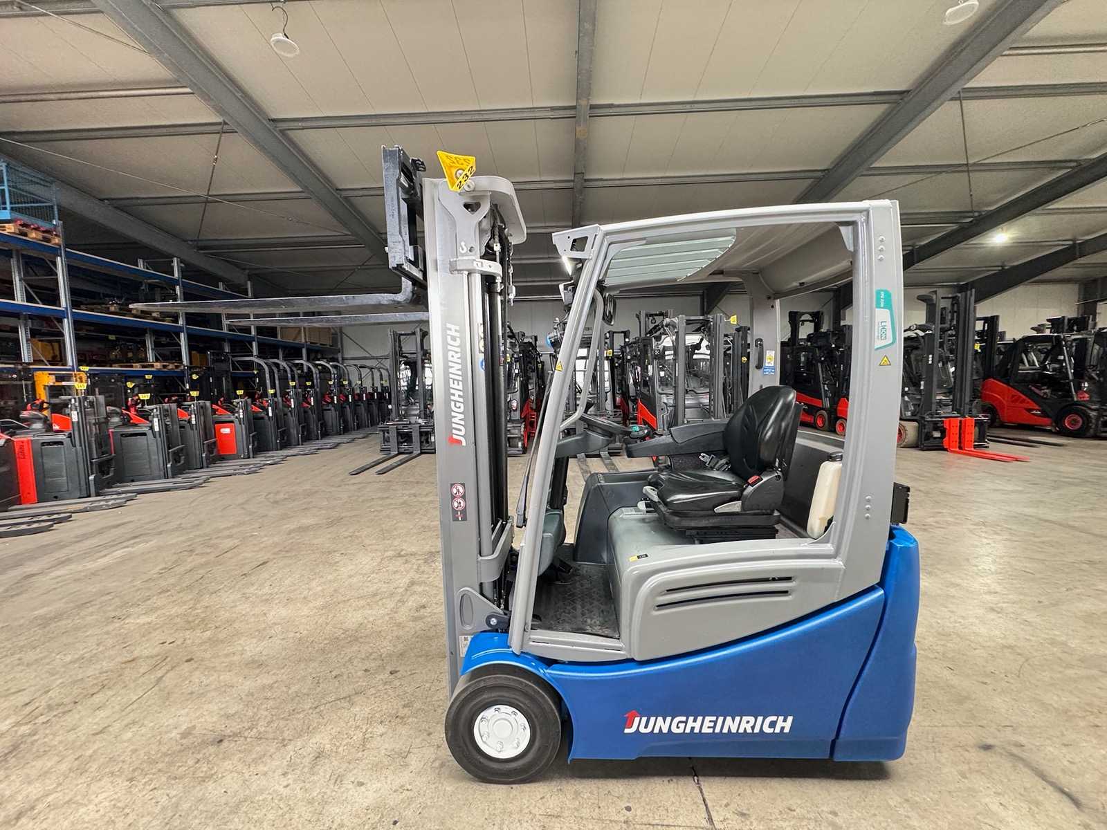 2019 Service +UVV 05/2027 Jungheinrich EFG216 2,000kg Lithium LI-ION Triplex 500cm Electric Forklift Forklift 14,914 hours