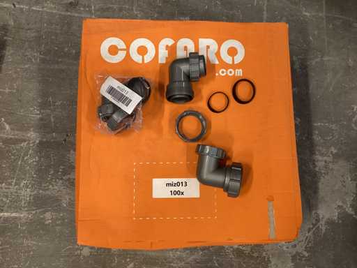 Pvc koppelstuk 90 graden voor syfon 40mm naar 50mm pvc (100x)