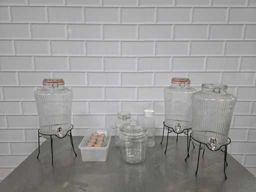 Diverse borcane din sticlă și săptămânale (15x)