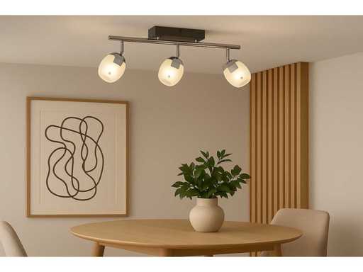 3 x LED Ceiling Light – 3 Spotlights – 3 x 5W – 4000K Neutral White – Silver – HL7163L