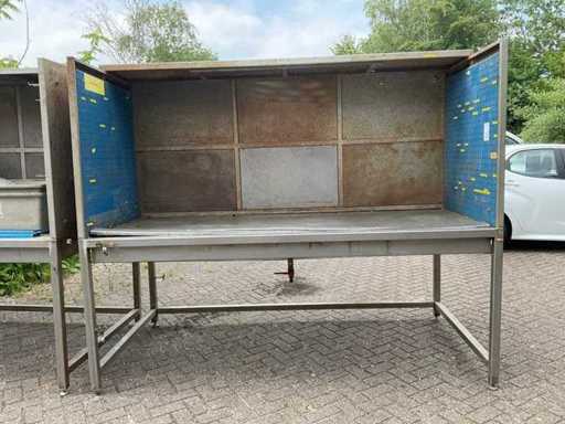 RVS afzuig-/spoelwerkbank