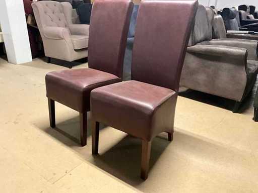 Chaise de salle à manger en cuir (2x)