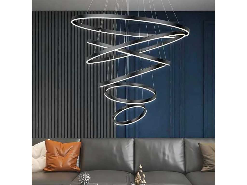 Chandelier with circles - Large (black) 