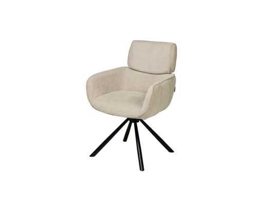 Eetkamerstoel beige stof (6x)