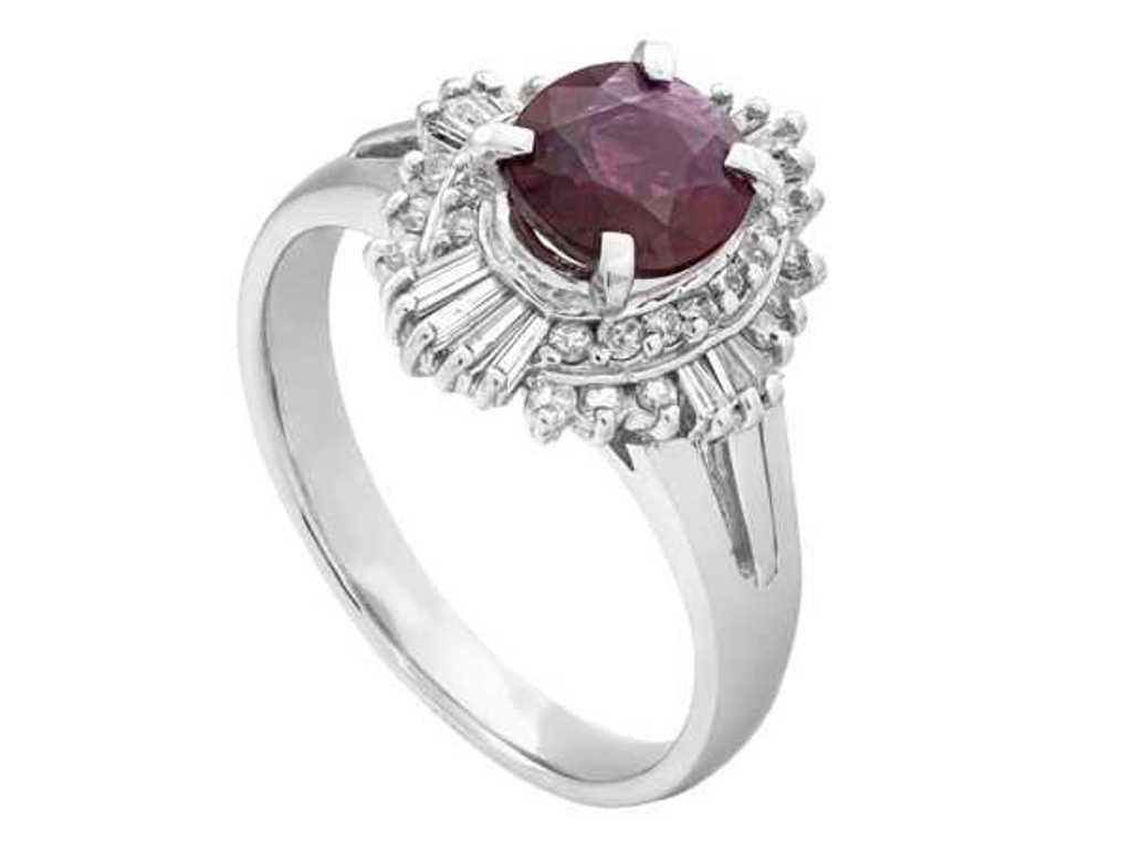 Design Luxury Ring Natural Red Ruby 1.24 carat