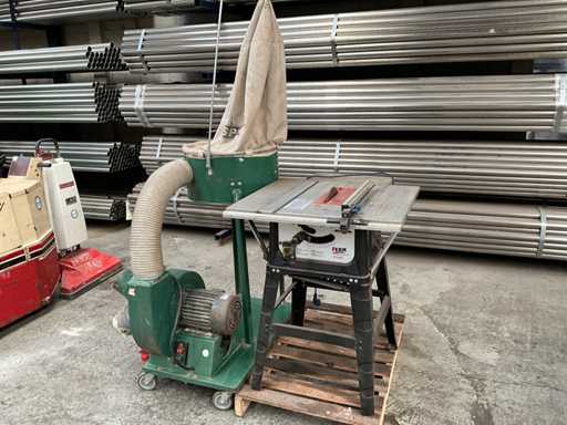 Ferm FZT-250EN Cirkelzaagmachine met Spero S10-2042 afzuiging 