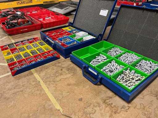 Śruby, śruby, nakrętki w metalowym pudełku Sortimo (2x)