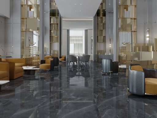 Qua Granite Space Anthracite Polished Floor Tile 60x60 cm 46.08 m²