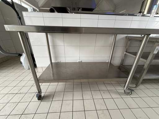 Tavolo da lavoro mobile in acciaio inossidabile