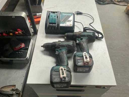 Perceuse à vis Makita DDF470 (2x)