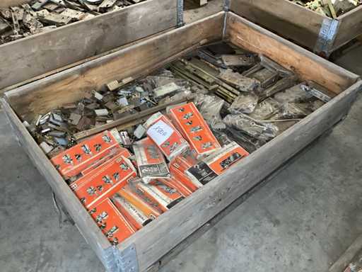 Various locks in wooden case