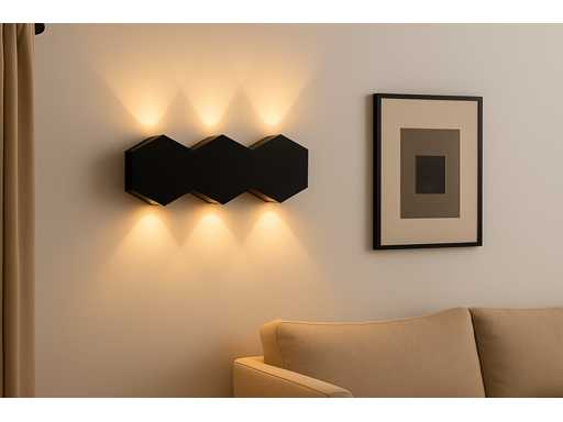 Bidirectionele LED Wandlamp – 6W – 3500K – IP54 – Zwart – SW-51-3 (x6)