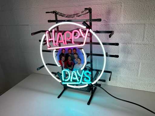 Happy Days Decorazione Neon in Vetro