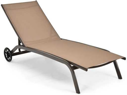 Multifunctional outdoor lounge chair with adjustable backrest and casters (x2)