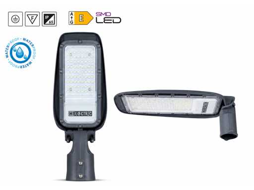 10 x LED Straatlamp 30W – 6400K Koud Wit - Grijs – IP65 – FLORIDA-30