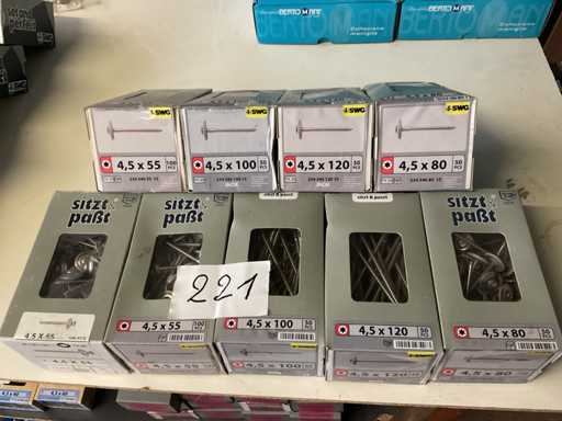 9 Schachteln Edelstahl-Dachschrauben