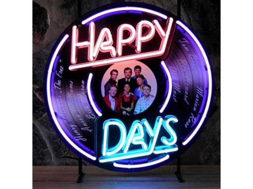 Enseigne néon Happy days - Various Light Equipment
