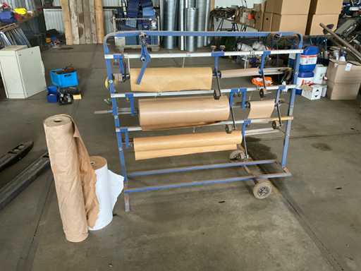Multi-roll paper dispenser, packing station