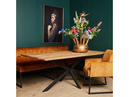 Mas? dreptunghiular? din lemn de mango 160cm