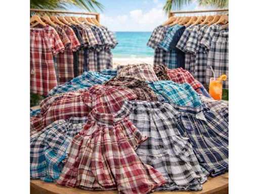 Paquete de 100 túnicas de algodón para mujer – Modelo idéntico – Tallas y colores variados
