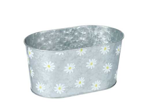 Bowl Daisies cynk 22,5x13,5xH11cm (1514x)