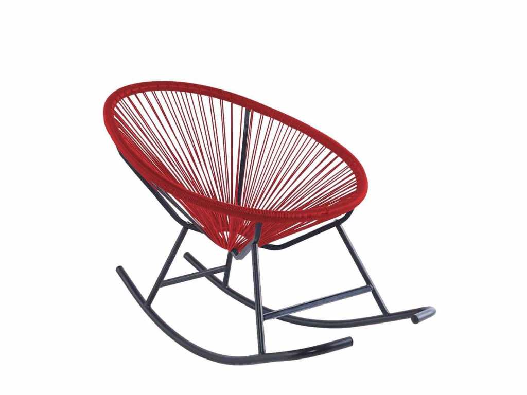 Chaise longue balançoire rouge