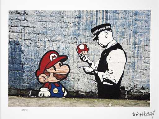 Banksy (Born 1974), based on Super Mario Mushroom Cop