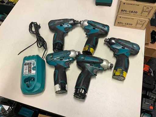 MAKITA TD090D Cordless impact screwdriver (5x) with chargers