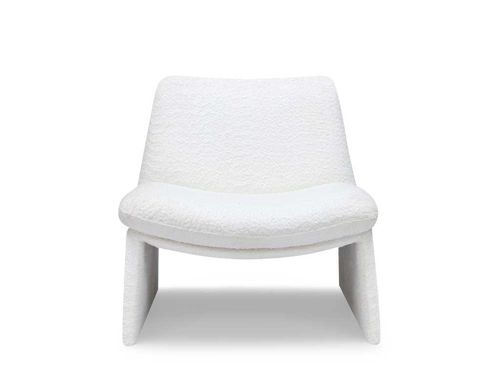 1 x Design Sessel mit Ottomane weiß