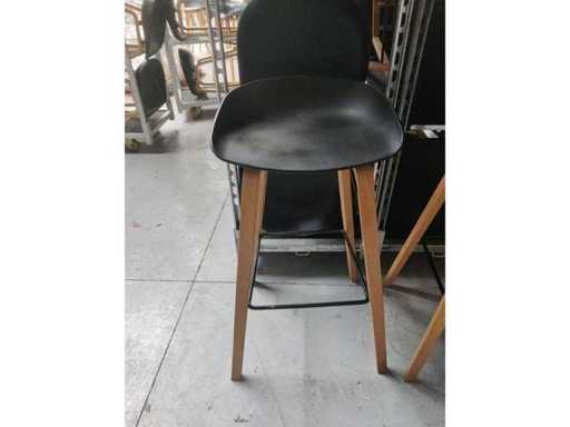 8x black bar stool (wooden frame (excl. transport cart)) (8x)