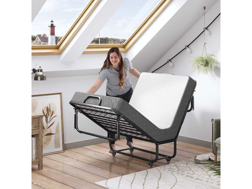 2 x Folding beds 90 x 200 cm for adults - With foam