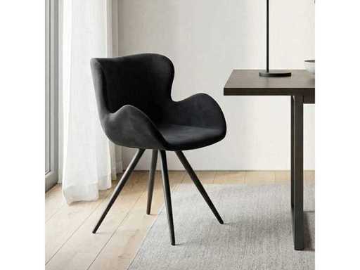 Set of 4 Dining Chair Tub with Armrest Black