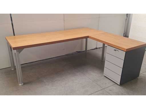 BULO - H2O - Design Eckschreibtisch mit Schubladeneinheit