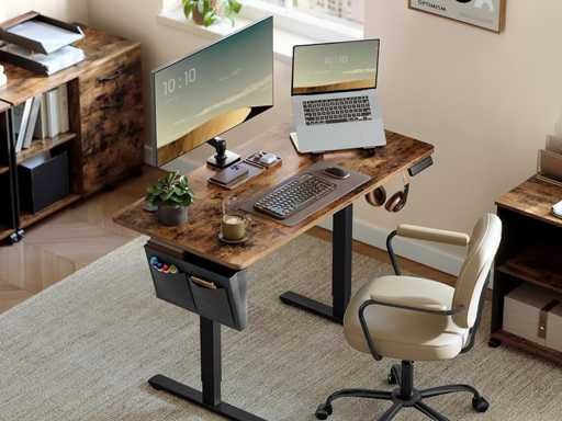 Bureau Électrique Réglable en Hauteur, 120 x 60 cm