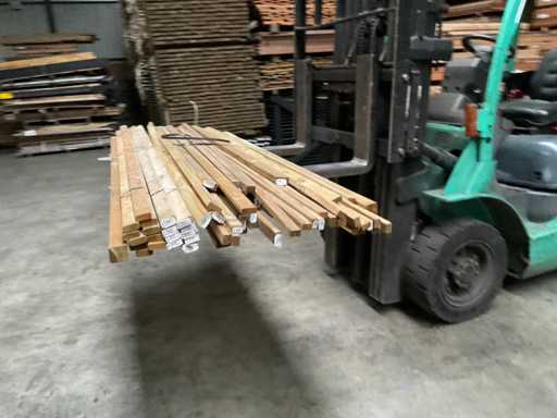 Batch of pine slats impregnated