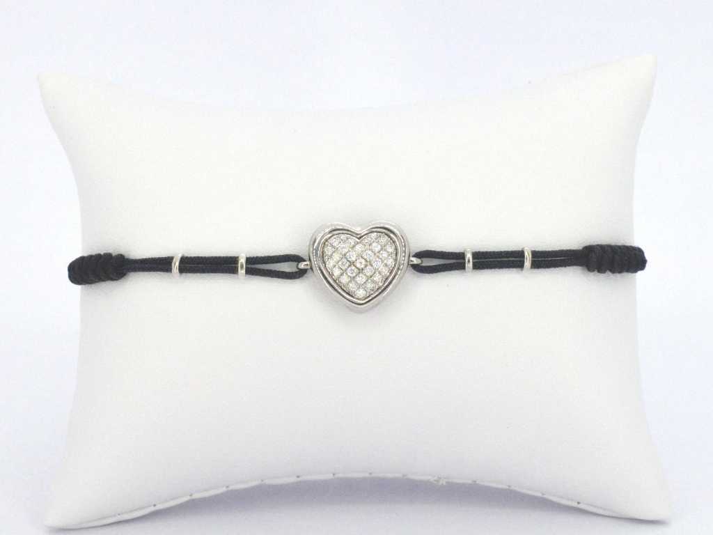 Gold Heart Bracelet with Diamonds