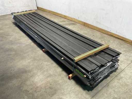 Vuren open gevelbekleding batten zwart 430x6,8x1,8 cm (150x)