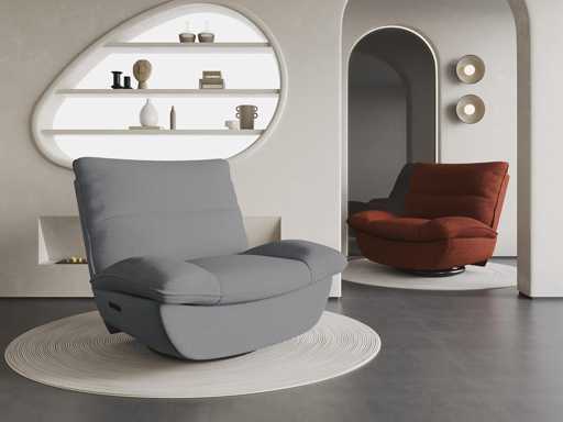 Fauteuil de Relaxation avec Bascule, Pivotant 360° , Gris Clair