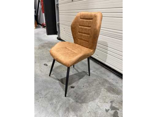 Chaise de salle à manger en cuir Pu Cognac (4x)
