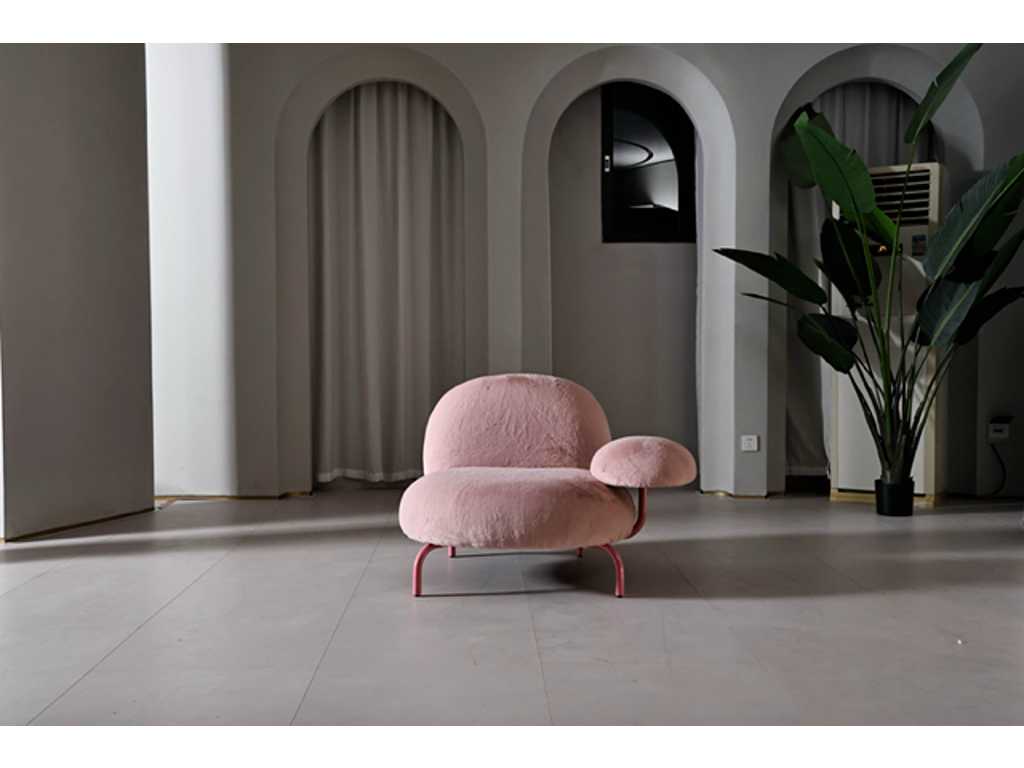 1x Fauteuil design rose