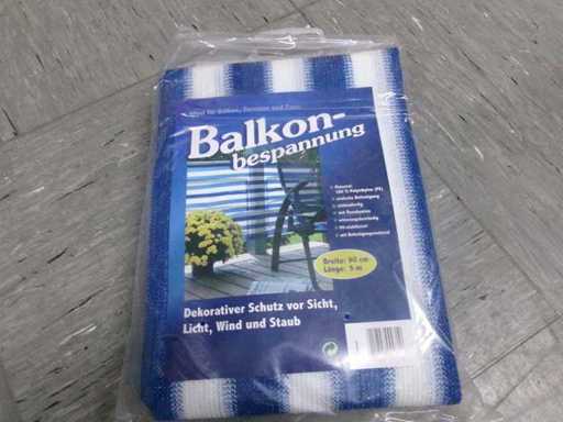 Wind- en privacybescherming, ca. 90x500 cm, blauw-wit (MR) (4x)