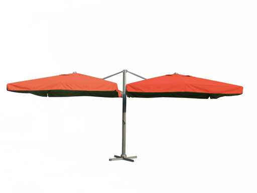 Parasol - Aluminium frame, 200 grams brandvertragend doek - Paralux - Incl. parasolvoet; zelf te verzwaren - Visario